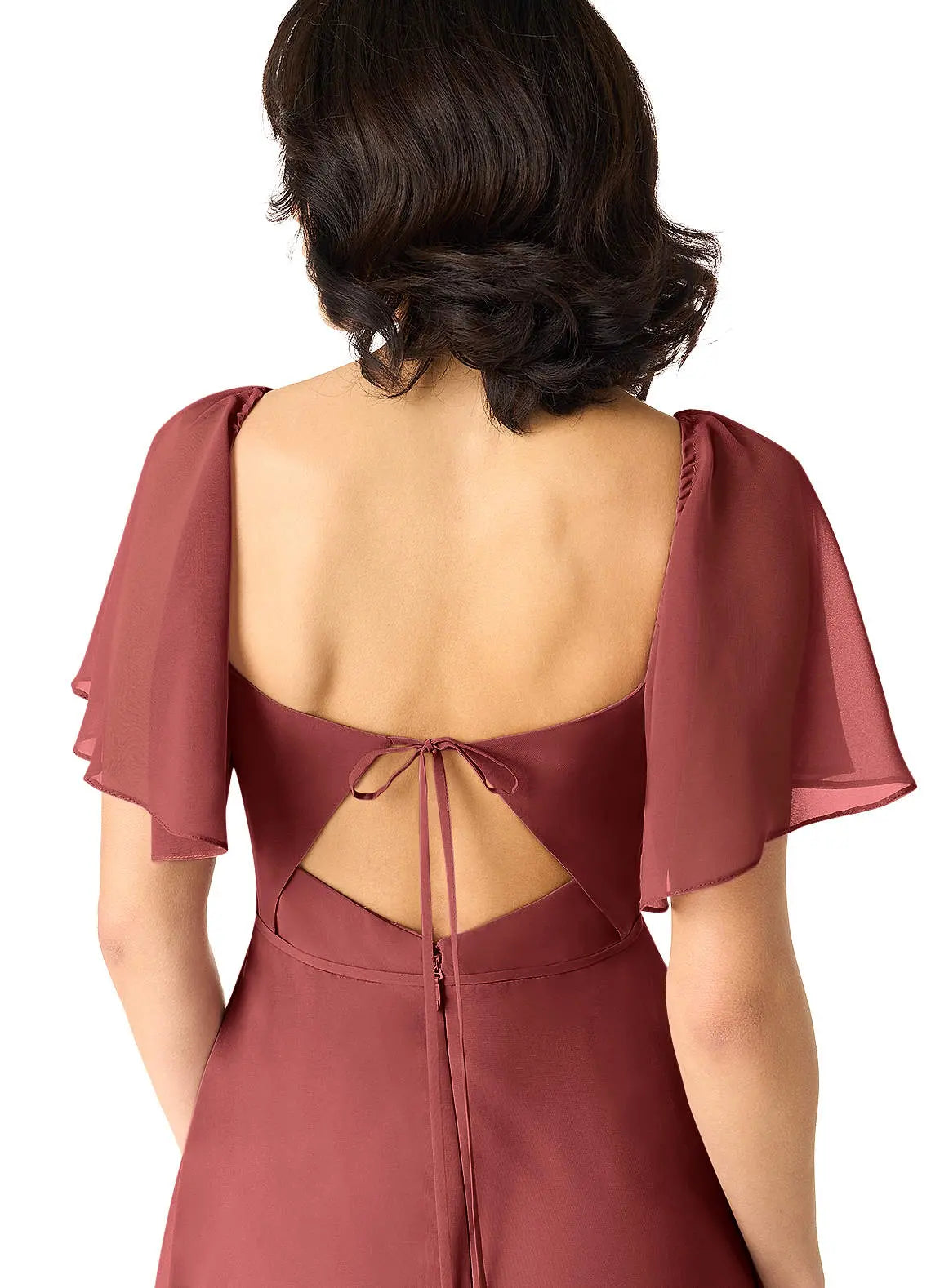 Chloe A-Line Sweetheart Chiffon Bridesmaid Dress in Terracotta