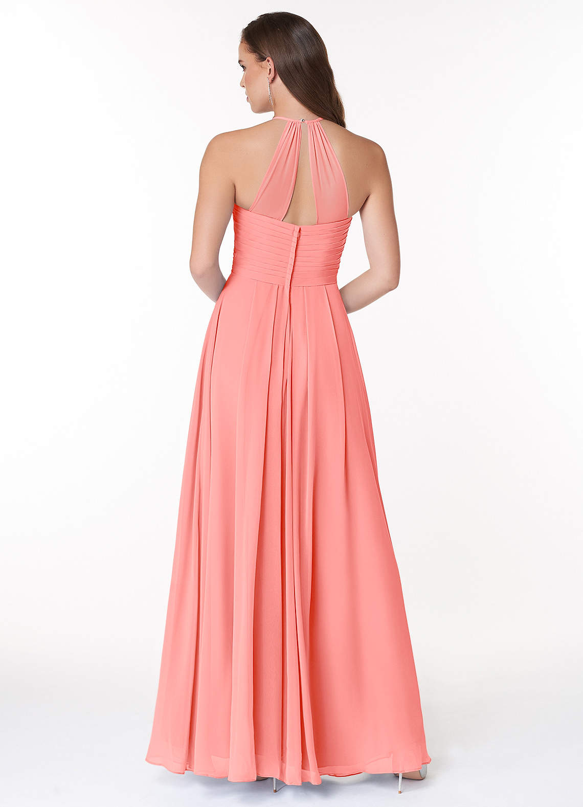 Ginger A-Line Halter Chiffon Bridesmaid Dress in Mist