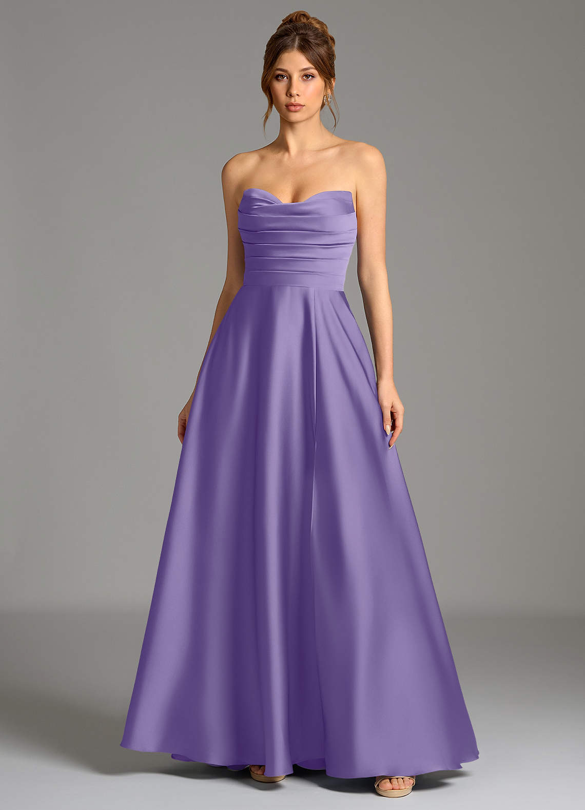 Ayla A-Line Sweetheart Stretch Satin Bridesmaid Dress in Tahiti