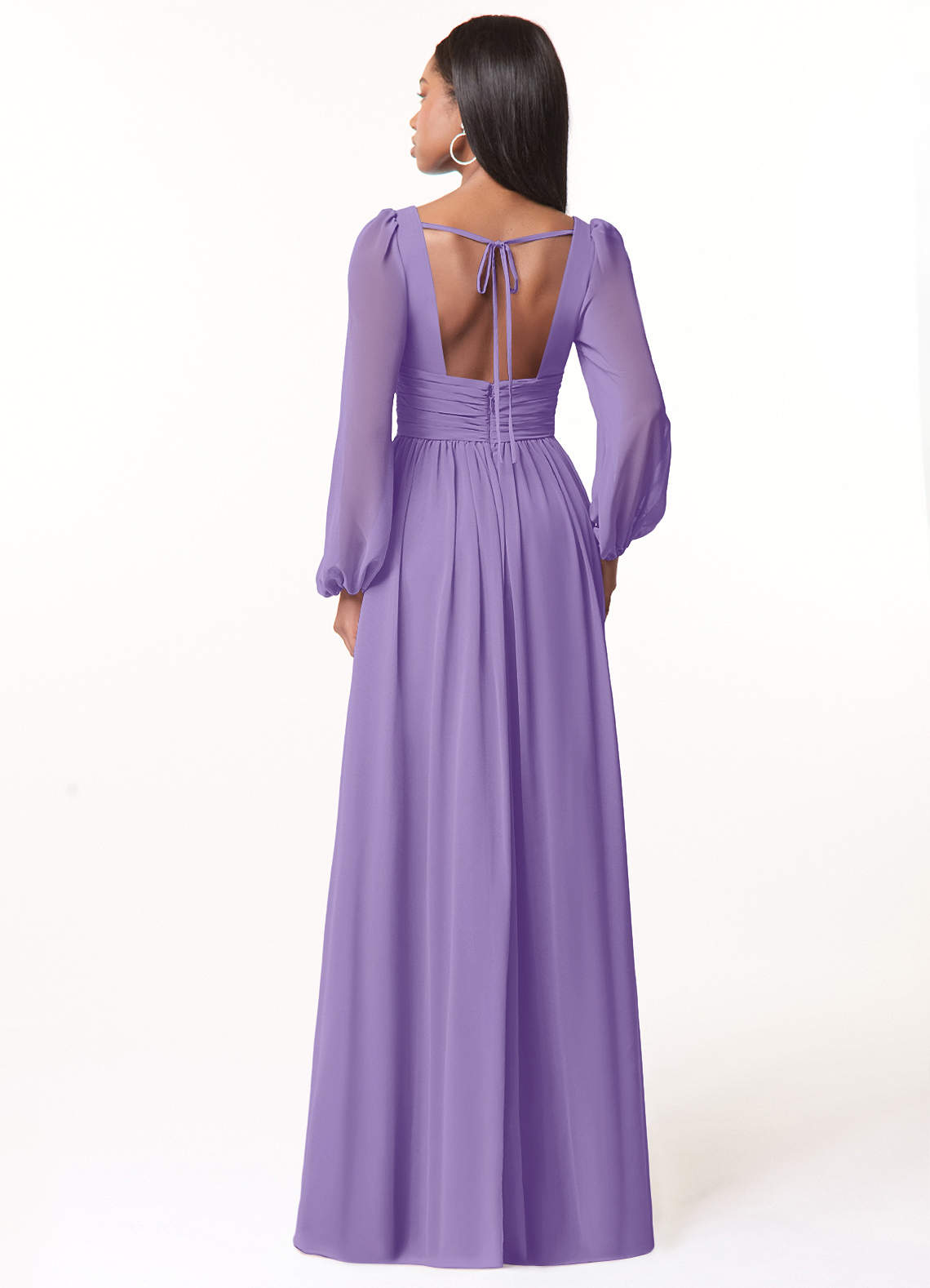 Norah A-Line V-Neck Chiffon Bridesmaid Dress in Tahiti