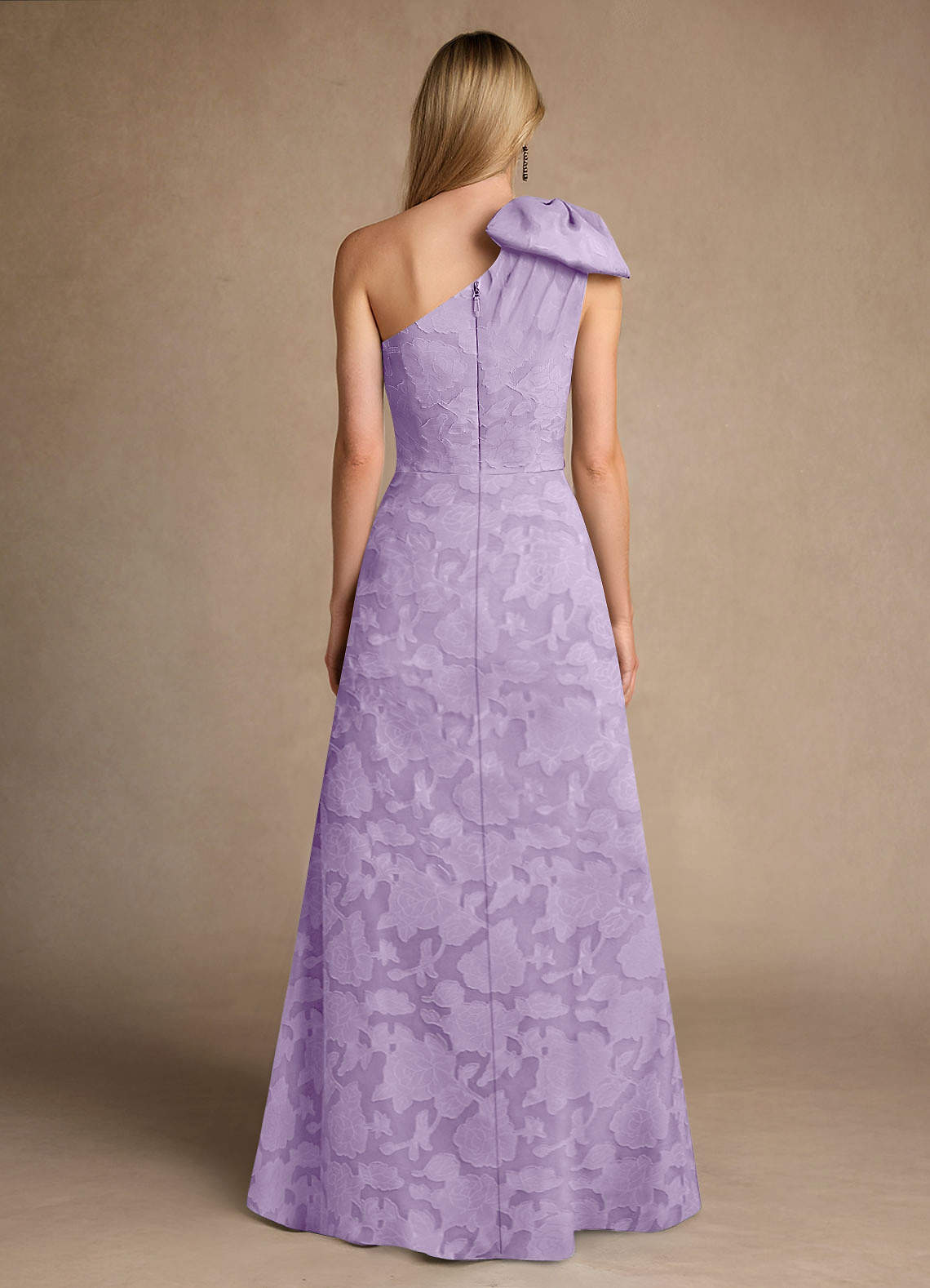 Easton A-Line One-Shoulder Jacquard Mother of the Bride Dress in Lilac