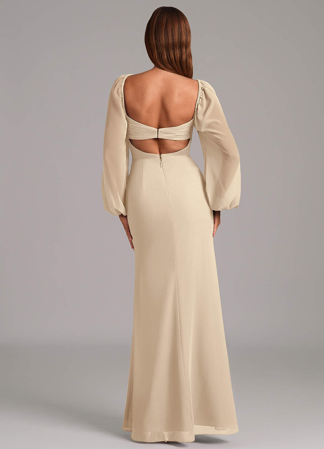 Brixley Mermaid Sweetheart Chiffon Bridesmaid Dress in Champagne