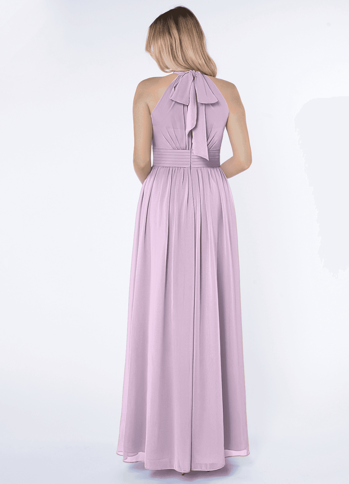 Iman A-Line Halter Chiffon Bridesmaid Dress in Frosted Lilac