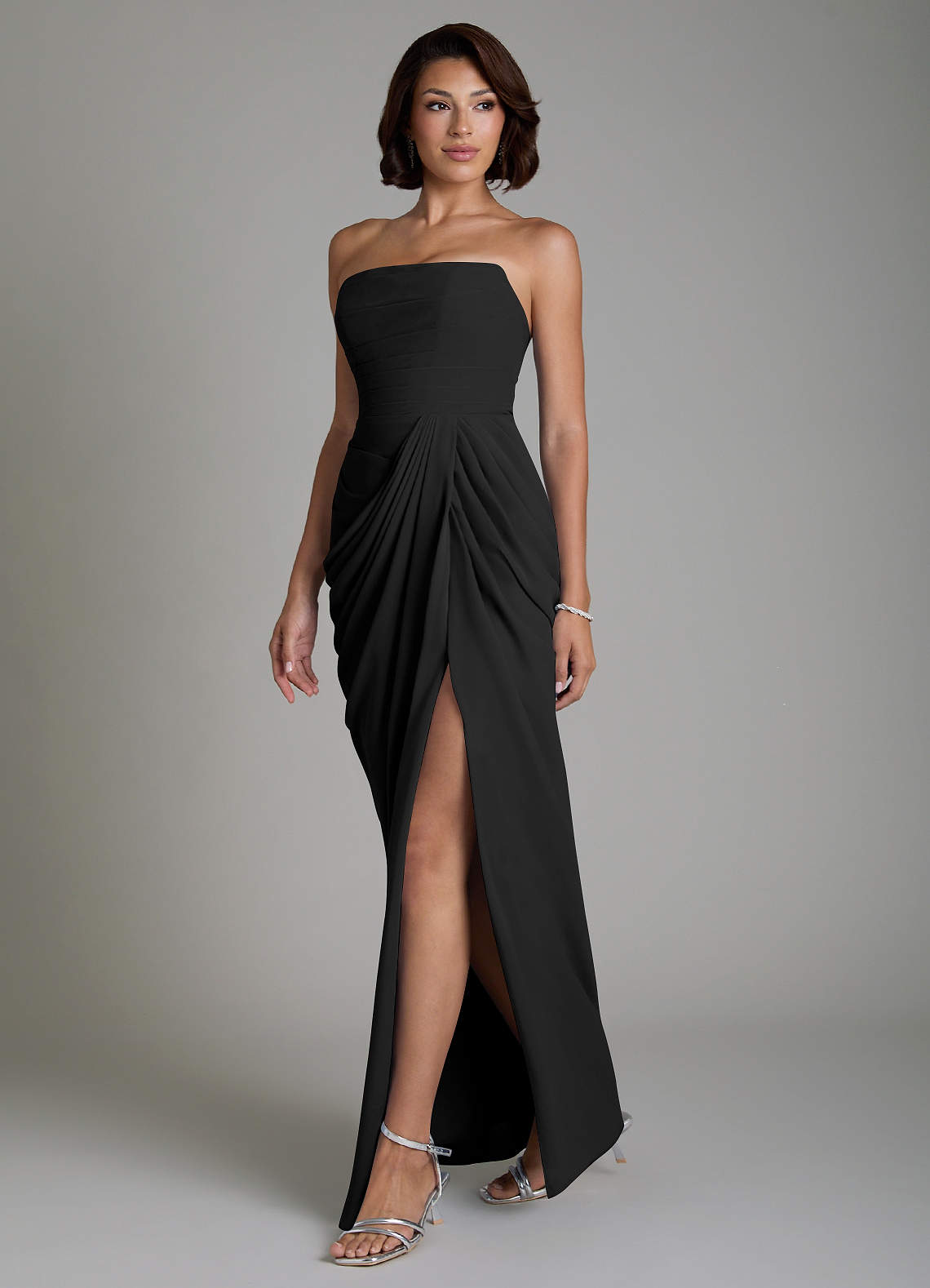 Nyra Sheath Strapless Chiffon Bridesmaid Dress