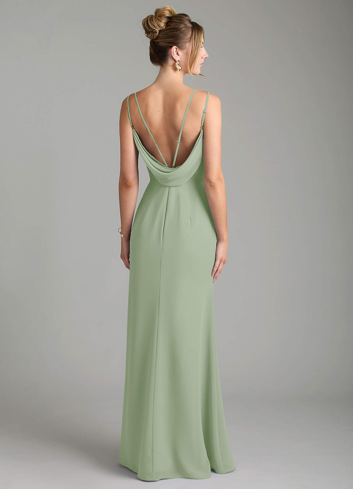 Egypt Sheath Sweetheart Chiffon Bridesmaid Dress in Dusty Sage