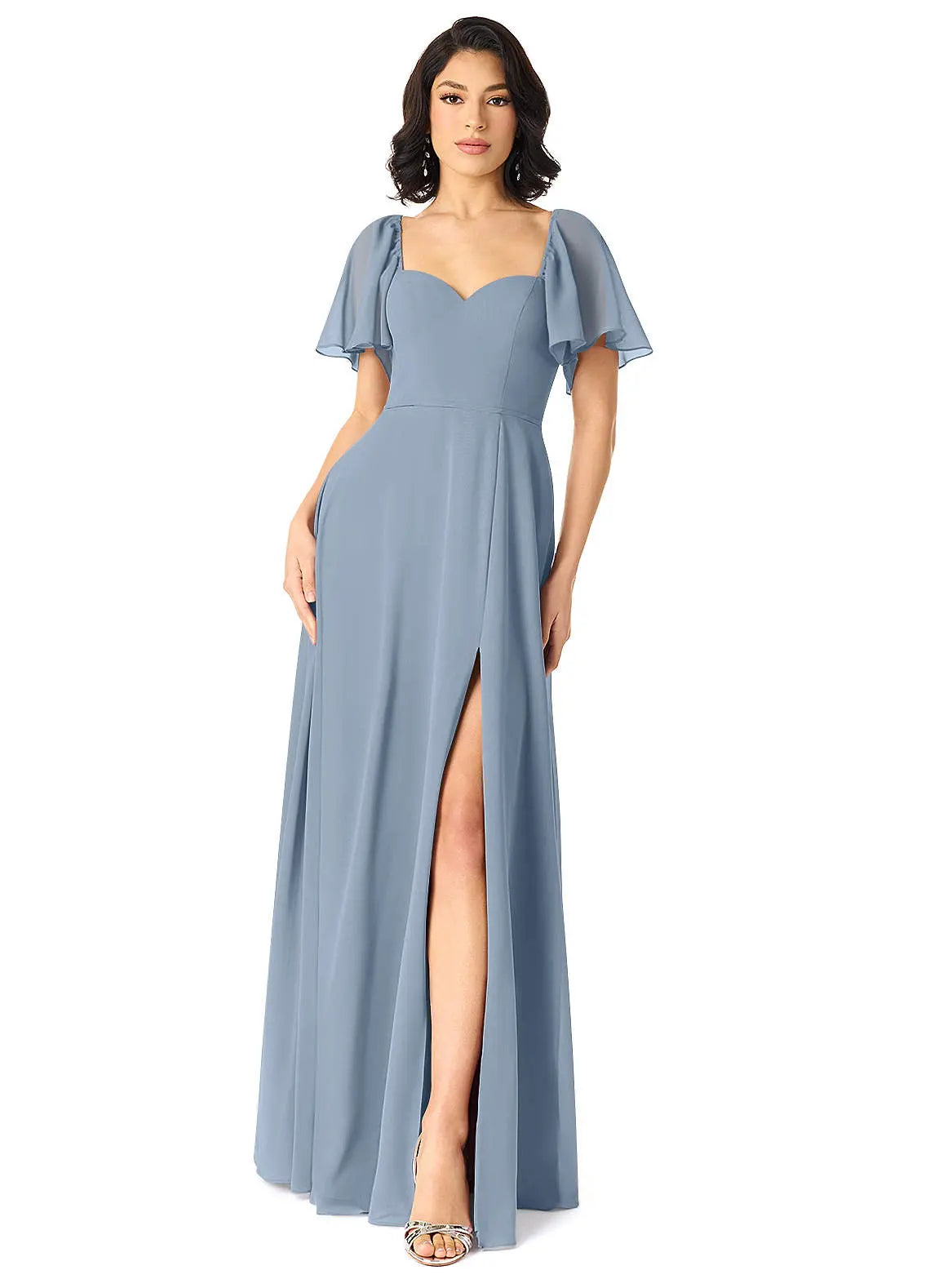 Chloe A-Line Sweetheart Chiffon Bridesmaid Dress in dusty blue