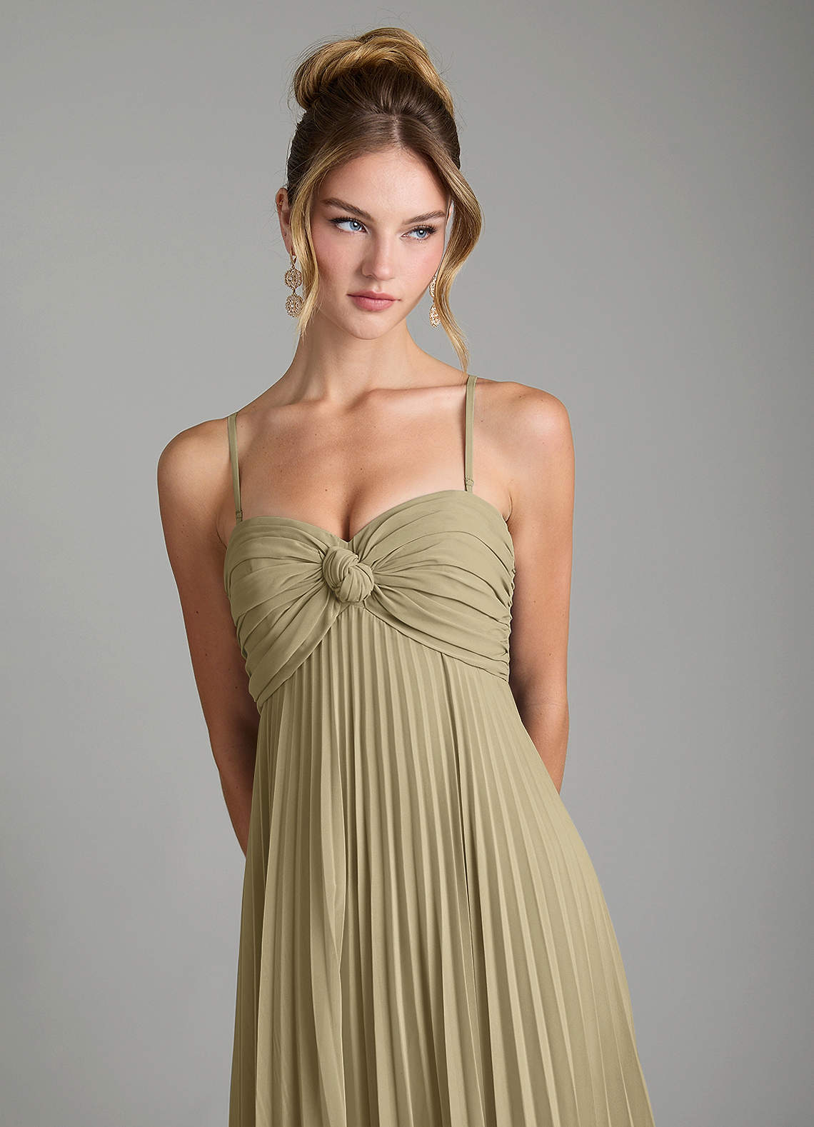 Tempest A-Line Sweetheart Chiffon Bridesmaid Dress in Moss Green