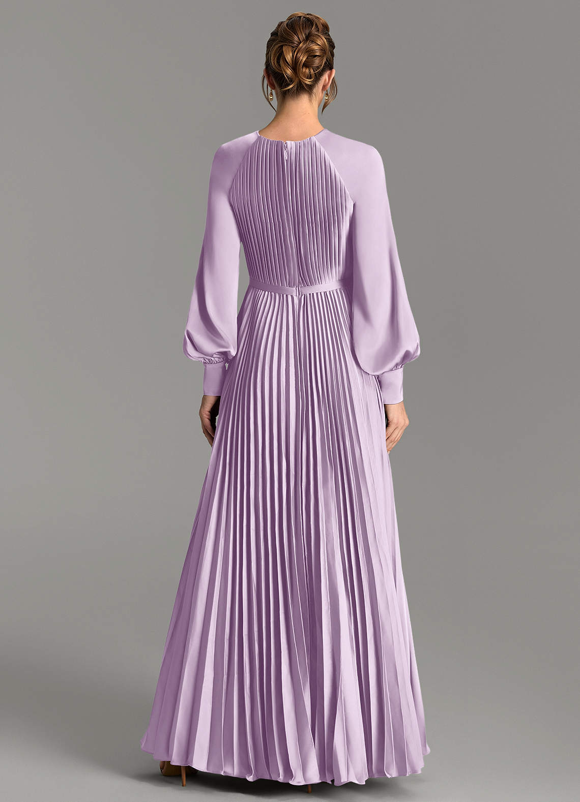 Grayson A-Line Scoop-Neck Stretch Satin Bridesmaid Dress in Frosted Lilac