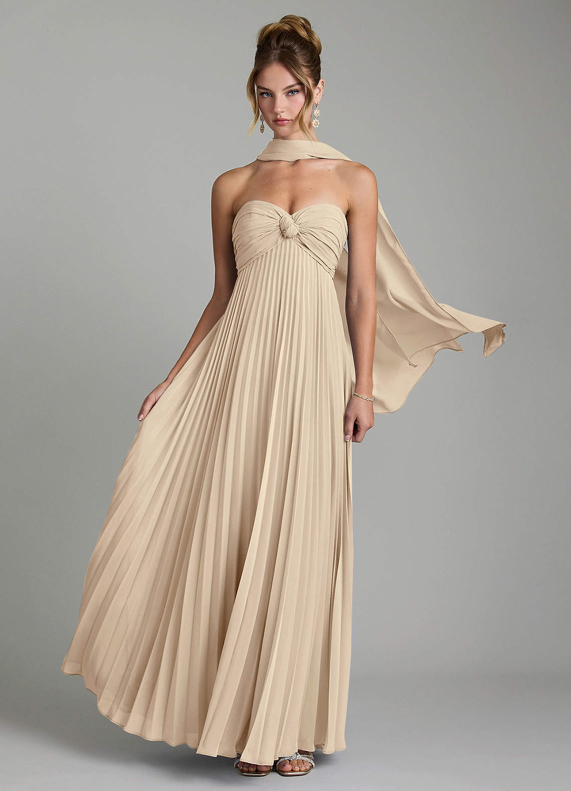 Tempest A-Line Sweetheart Chiffon Bridesmaid Dress in Champagne