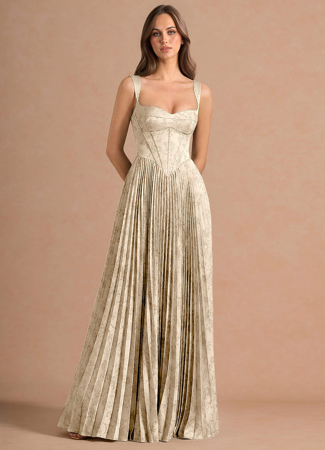 Isonelle A-Line Sweetheart Jacquard Wedding Guest Dress in Moss Navy