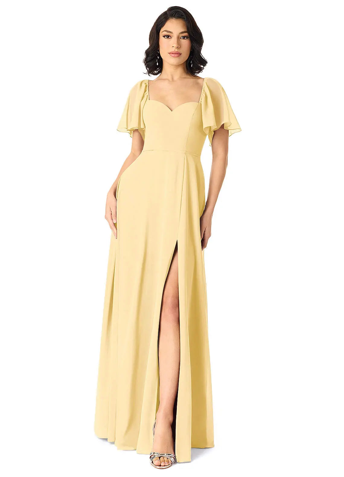 Chloe A-Line Sweetheart Chiffon Bridesmaid Dress in Butter