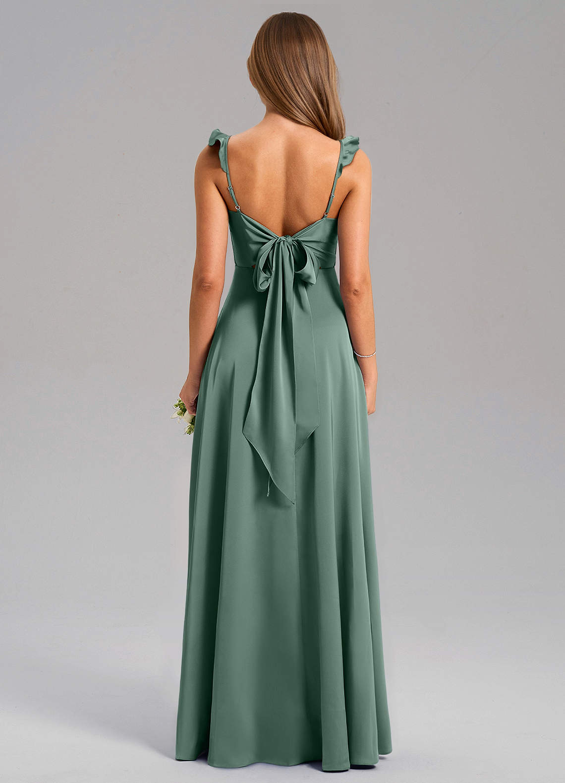 Everett A-Line V-Neck Chiffon Bridesmaid Dress in Eucalyptus
