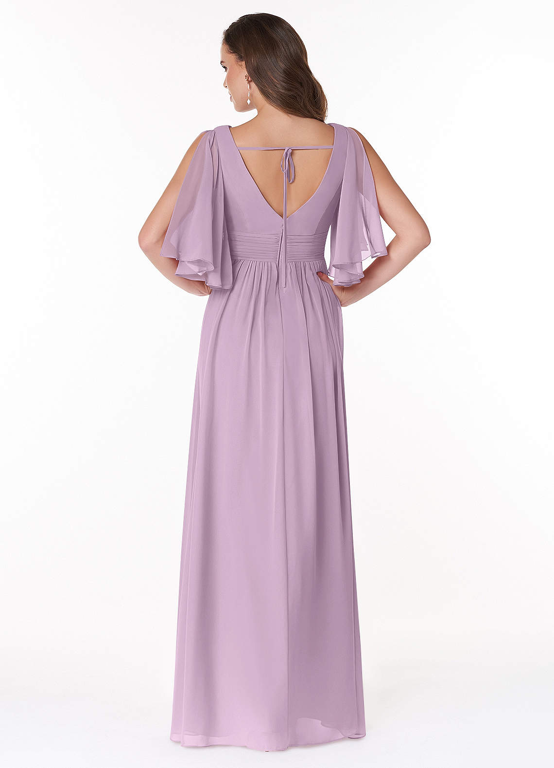 Temeka A-Line V-Neck Chiffon Bridesmaid Dress in Wisteria