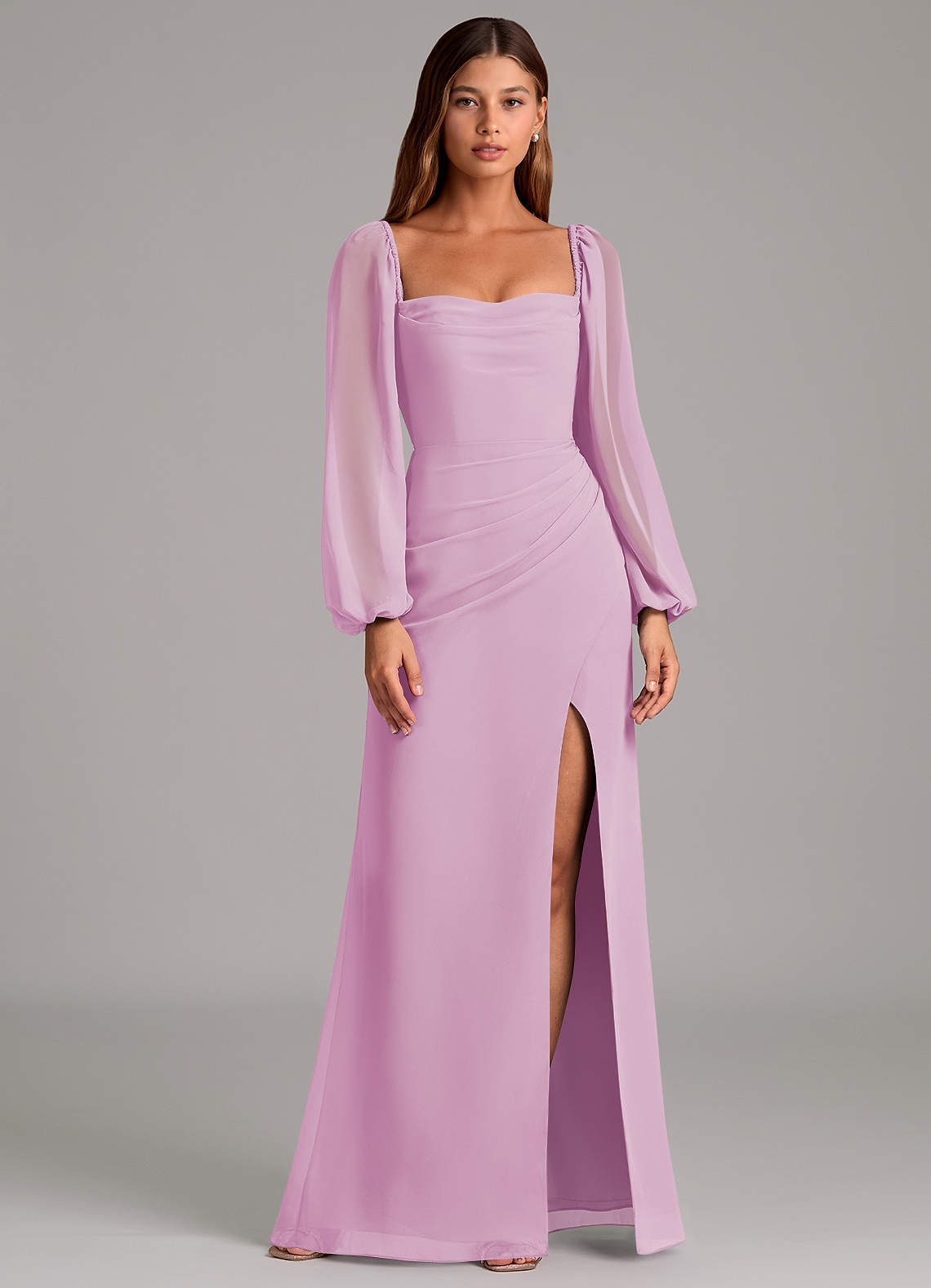 Brixley Mermaid Sweetheart Chiffon Bridesmaid Dress in candy pink