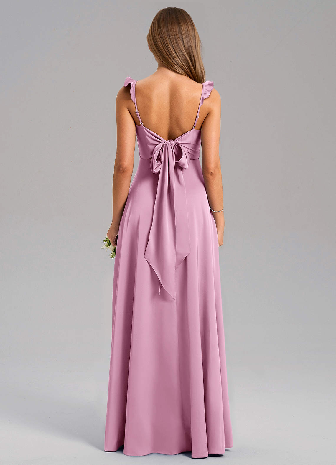 Everett A-Line V-Neck Chiffon Bridesmaid Dress in candy pink