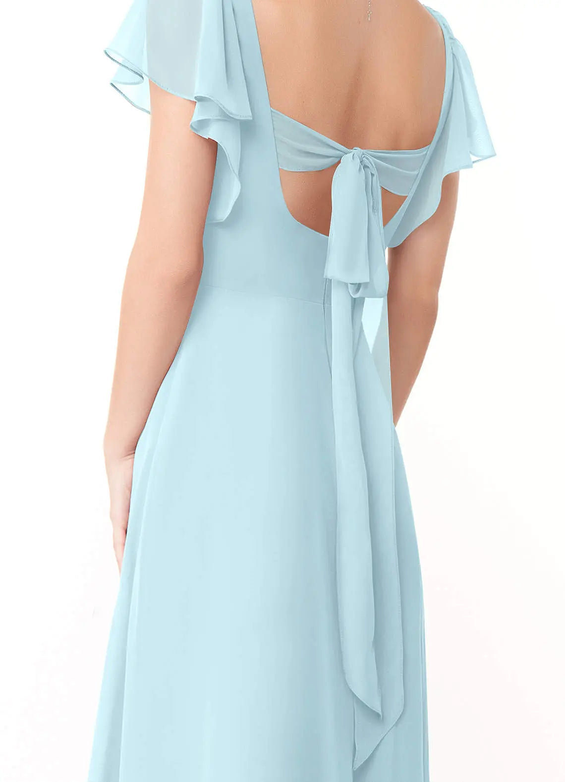 Syenna A-Line V-Neck Chiffon Bridesmaid Dress in Cloud Blue