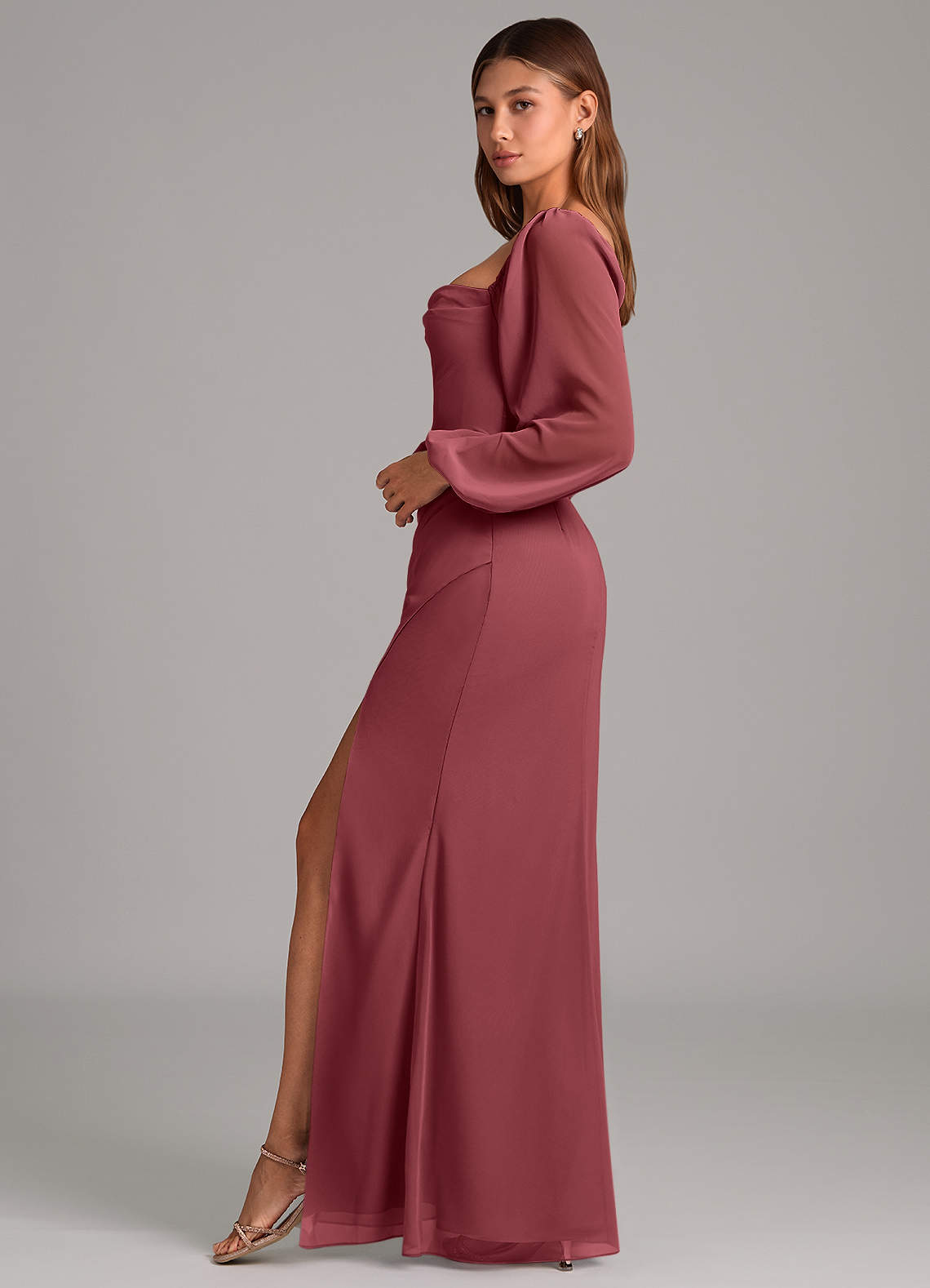 Brixley Mermaid Sweetheart Chiffon Bridesmaid Dress in Merlot
