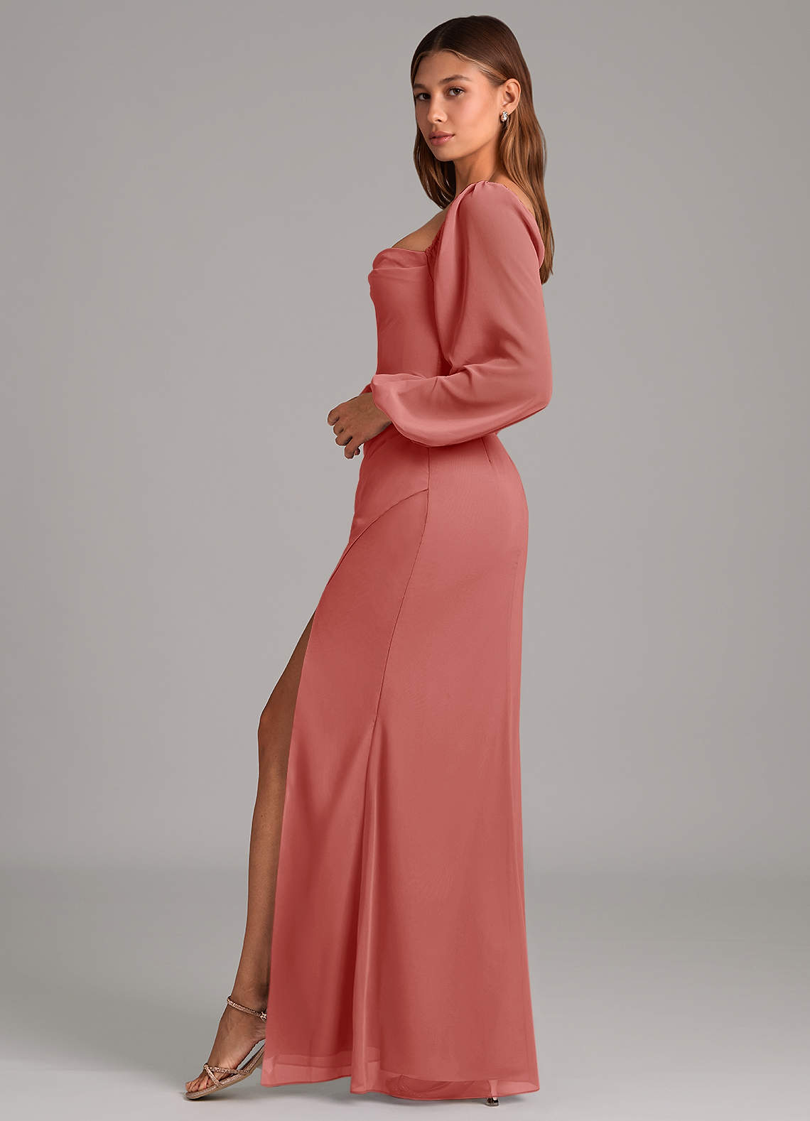 Brixley Mermaid Sweetheart Chiffon Bridesmaid Dress in Antique Rose
