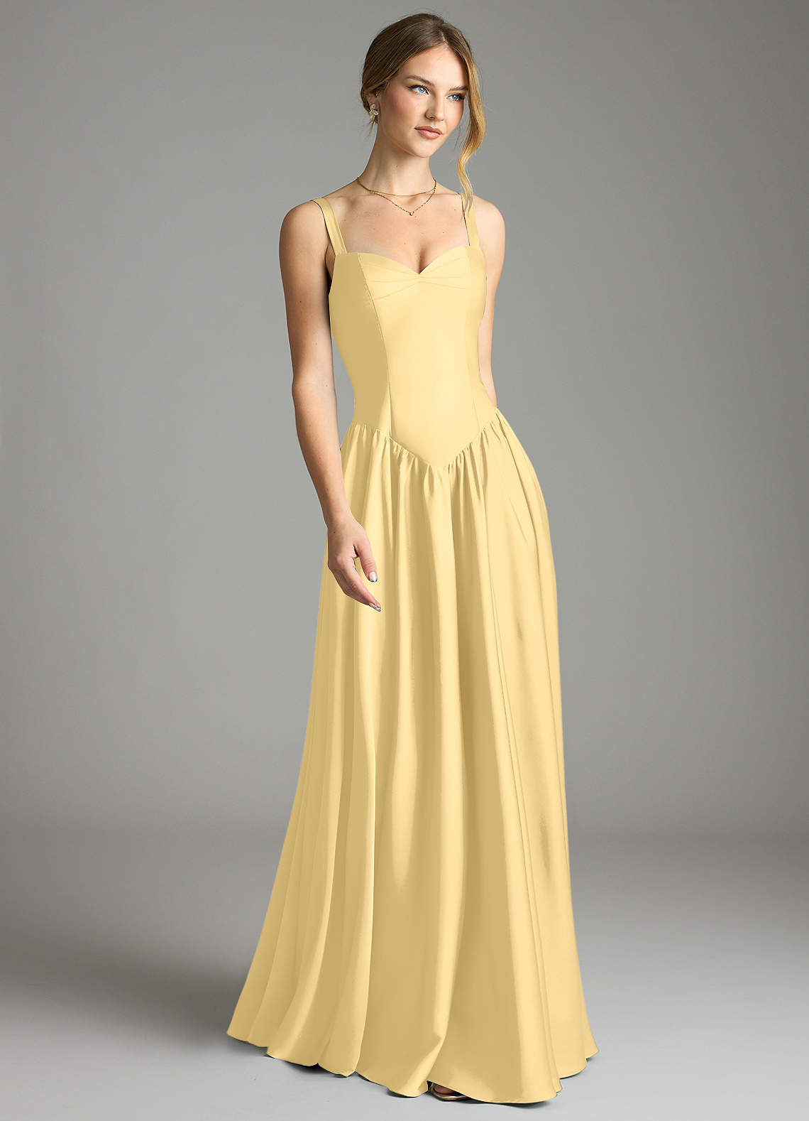 Evadina A-Line Sweetheart Stretch Satin Bridesmaid Dress in Butter