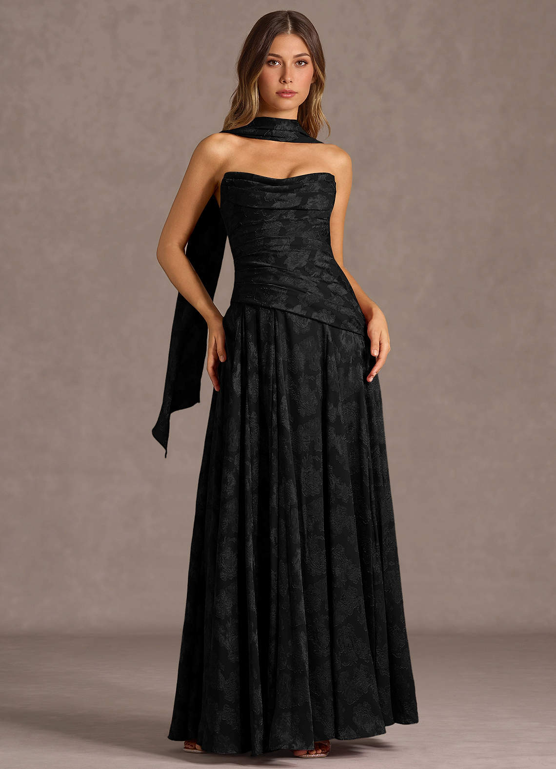 Gabriela A-Line Corset Fil Coupé Wedding Guest Dress in Lemon Sorbet