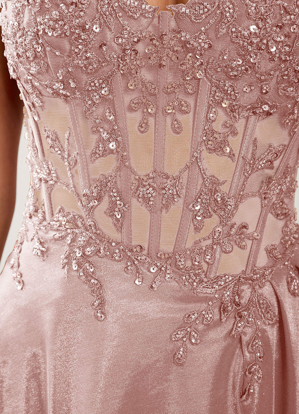 Isoldemark A-Line Sweetheart Satin Evening Dress in pink