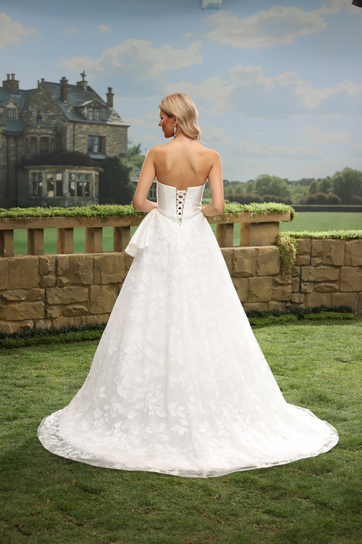 Elia white wedding dress back view 9