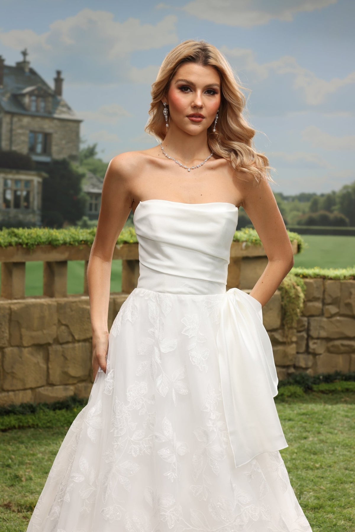 Elia white wedding dress back view 8