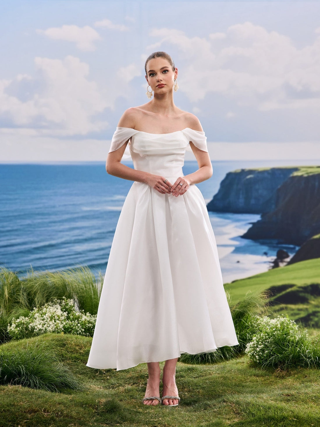 Elira white wedding dress, front view