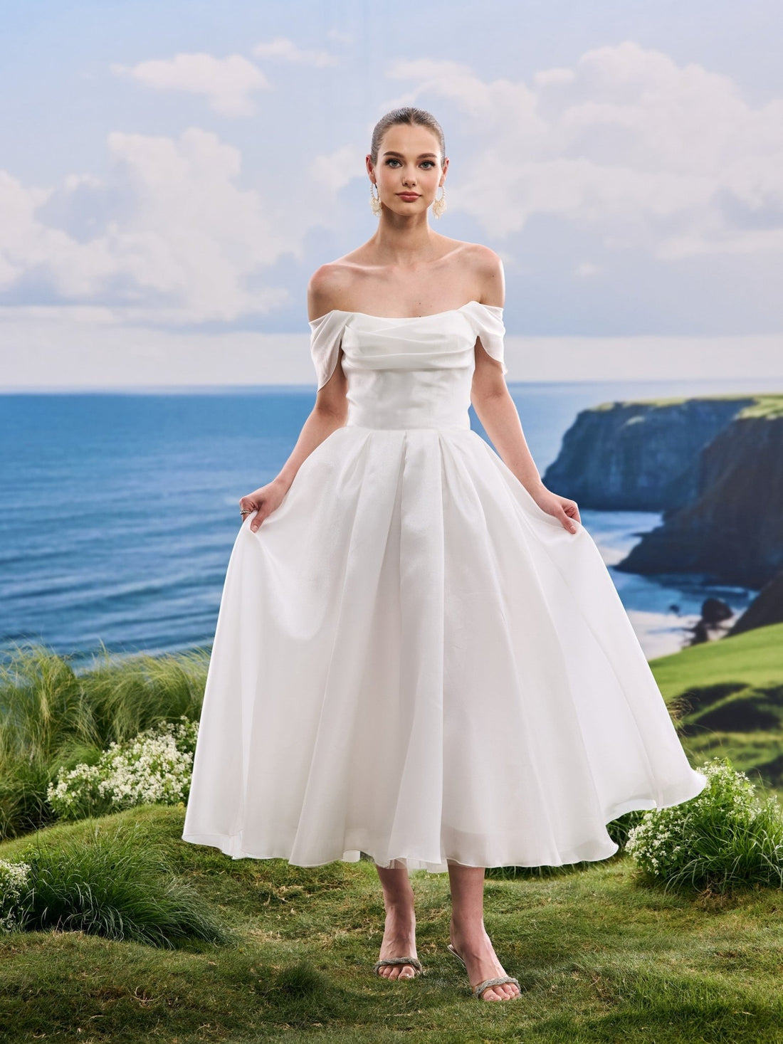 Elira white wedding dress, front view