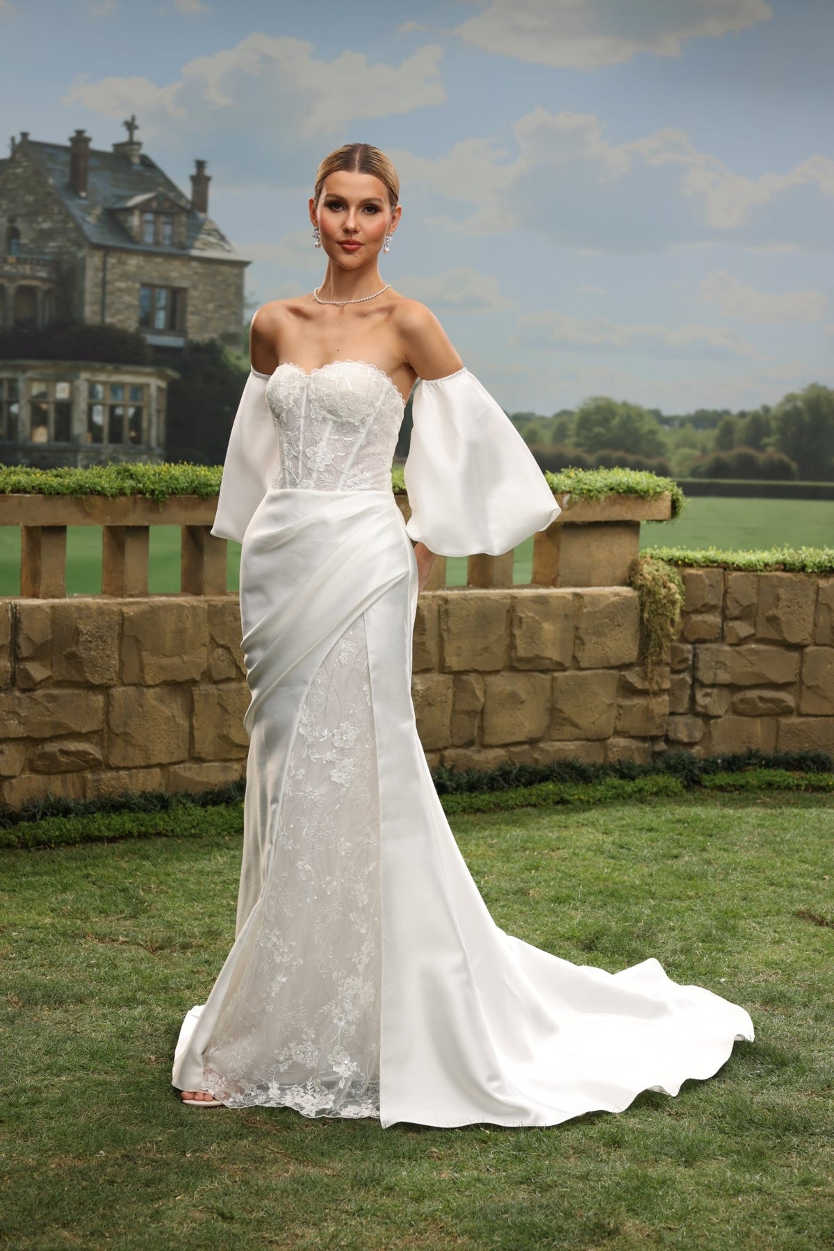 Elowenna Mermaid Off-the-Shoulder Sweetheart wedding dress — design detail 9