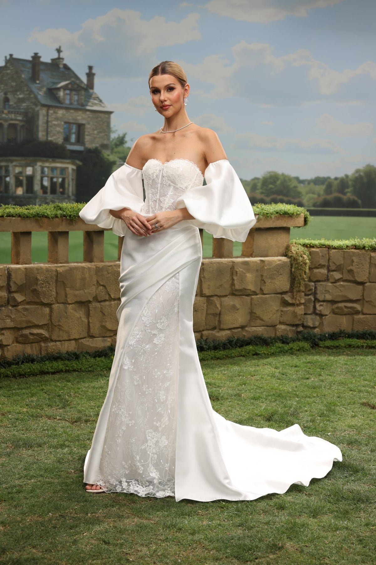 Elowenna Mermaid Off-the-Shoulder Sweetheart wedding dress — design detail 10