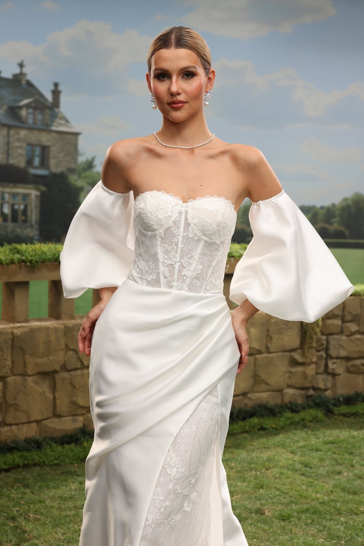 Elowenna Mermaid Off-the-Shoulder Sweetheart wedding dress — design detail 6