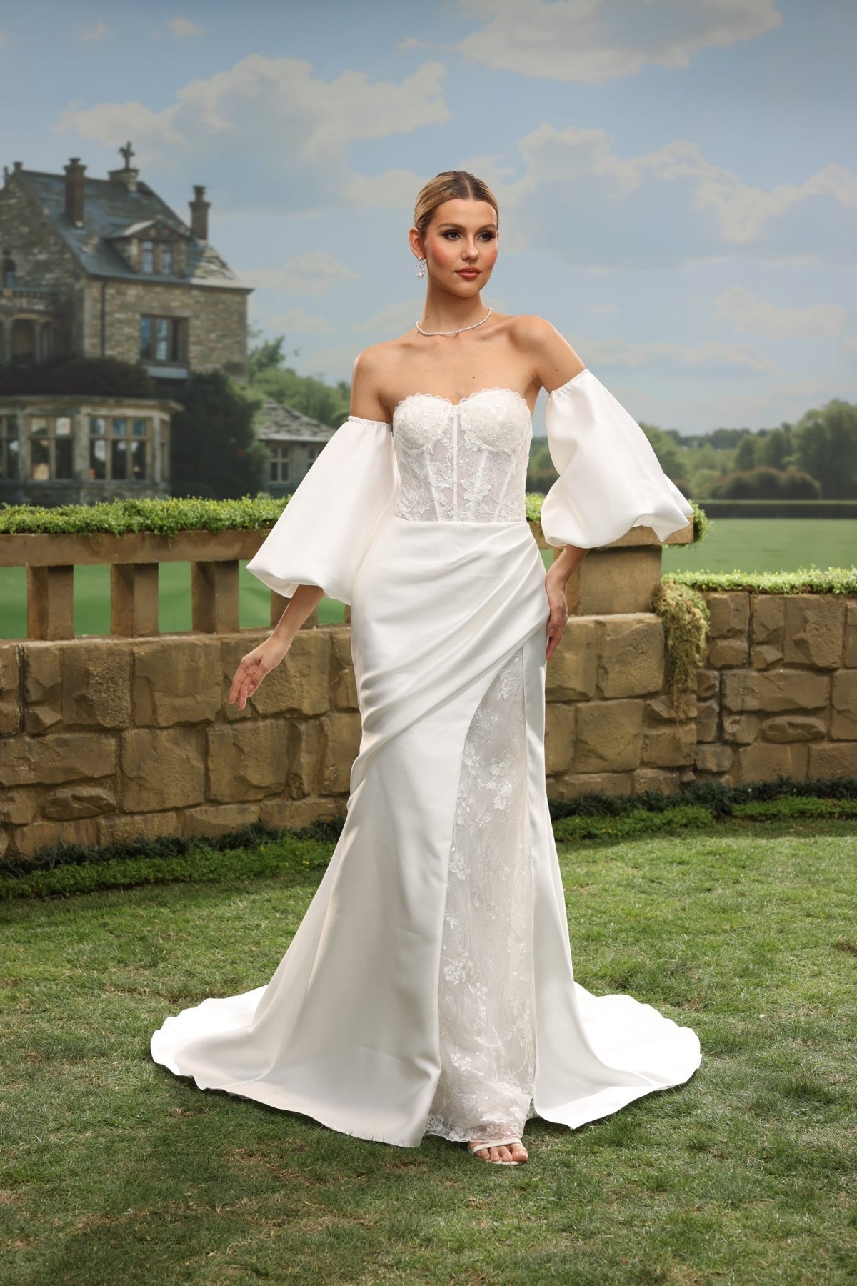 Elowenna Mermaid Off-the-Shoulder Sweetheart wedding dress — design detail 2