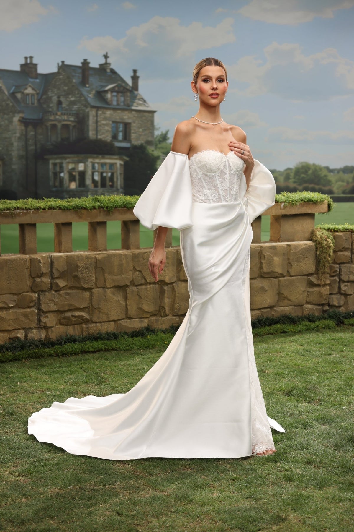 Elowenna Mermaid Off-the-Shoulder Sweetheart wedding dress — design detail 3