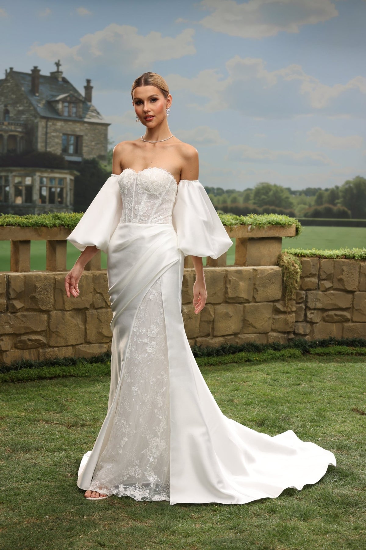 Elowenna Mermaid Off-the-Shoulder Sweetheart wedding dress — design detail 8