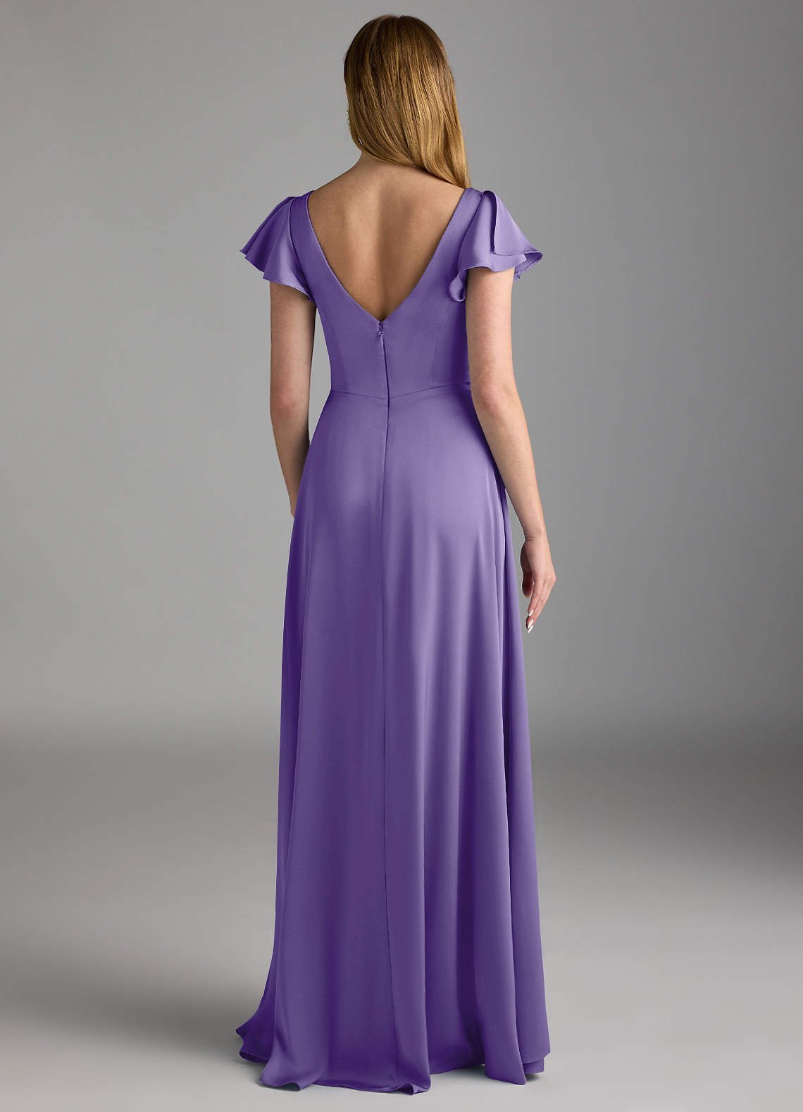 Omari A-Line V-Neck Stretch Satin Bridesmaid Dress in Tahiti