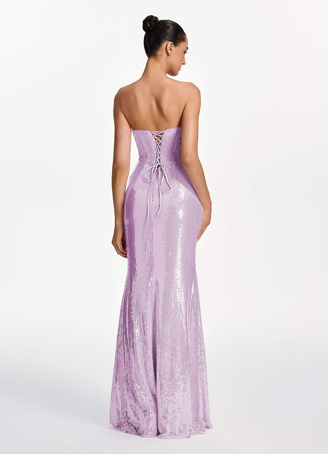 Mirabelle Mermaid Strapless Sequined Stretch Mesh Prom Dress in Lilac