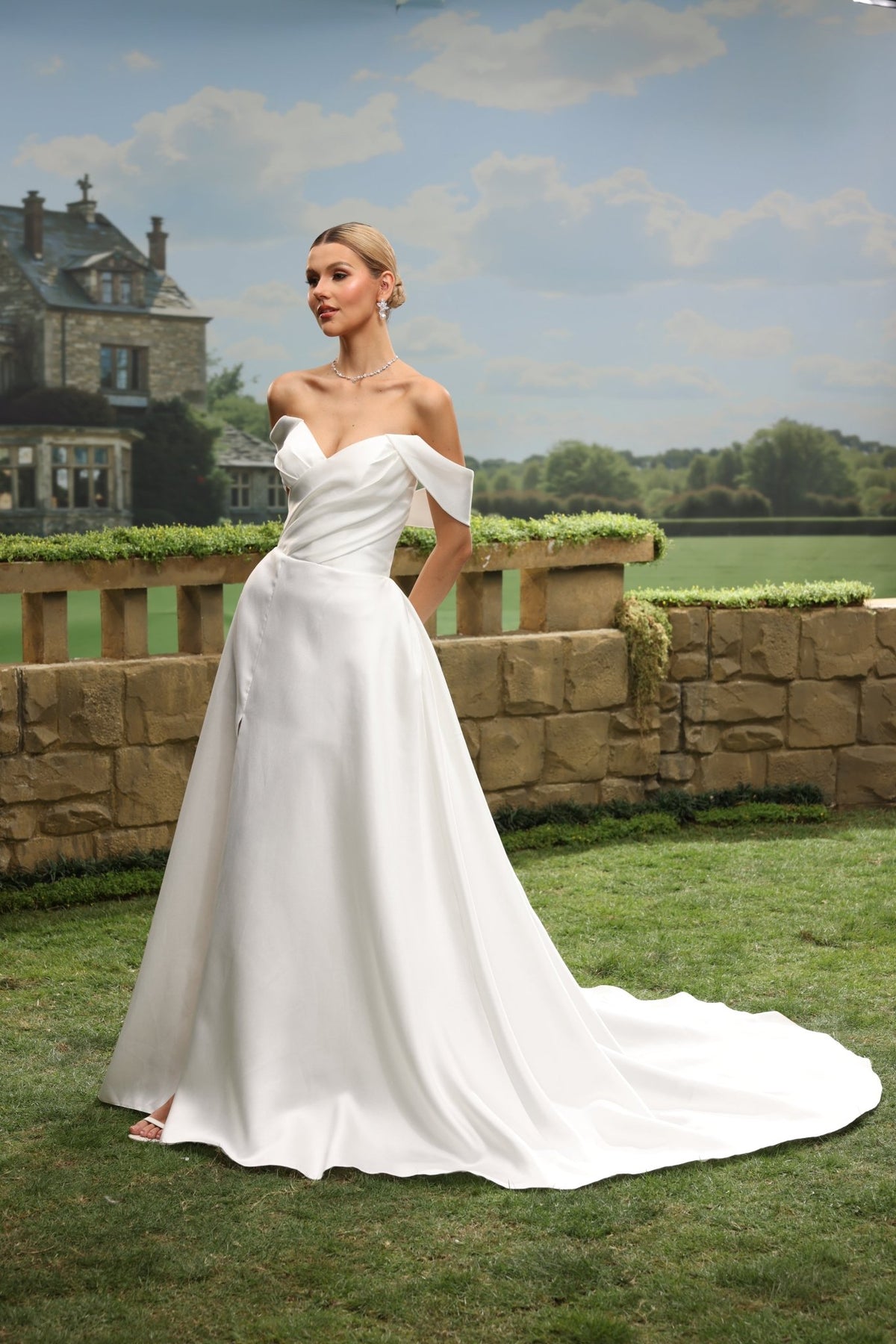 Enya white wedding dress side view 3