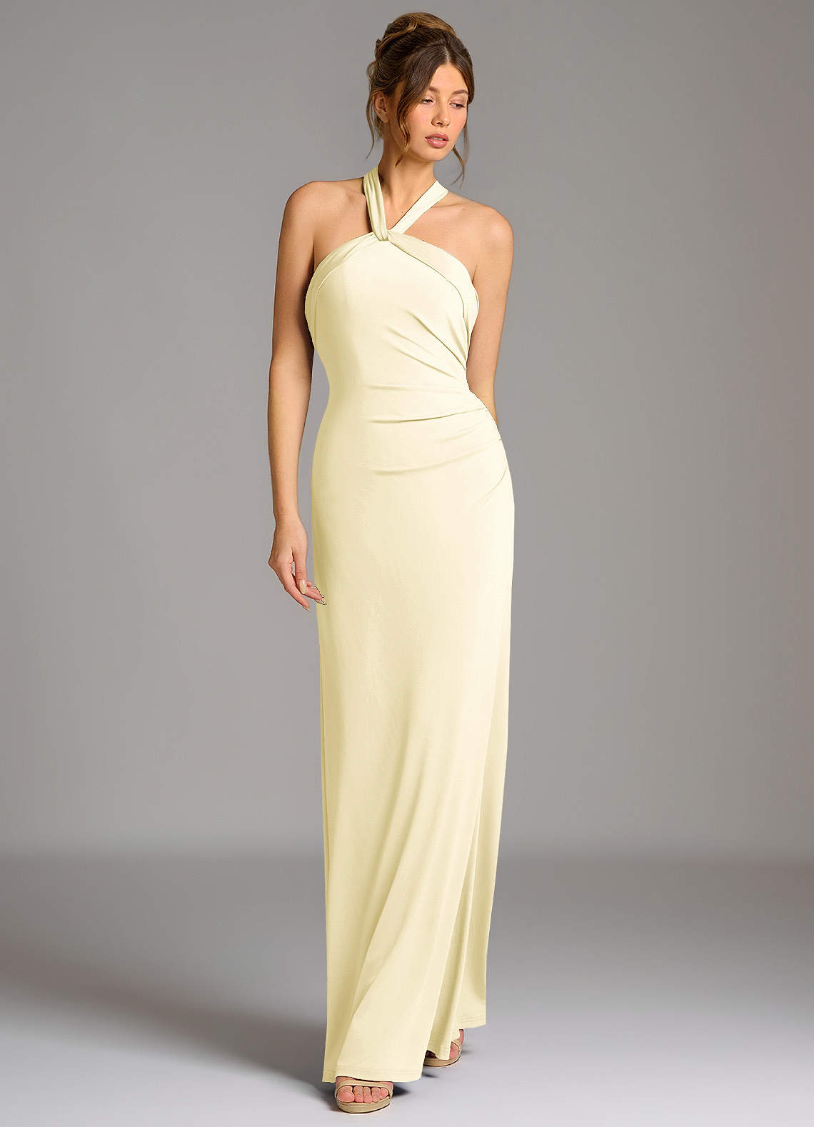 Valentina Mermaid Halter Stretch Jersey Bridesmaid Dress