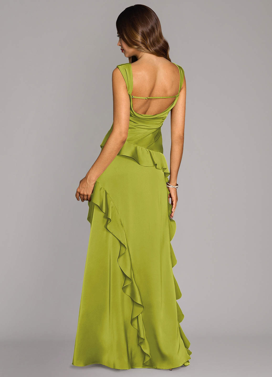 Sloane A-Line Sweetheart Stretch Satin Bridesmaid Dress in Lemongrass