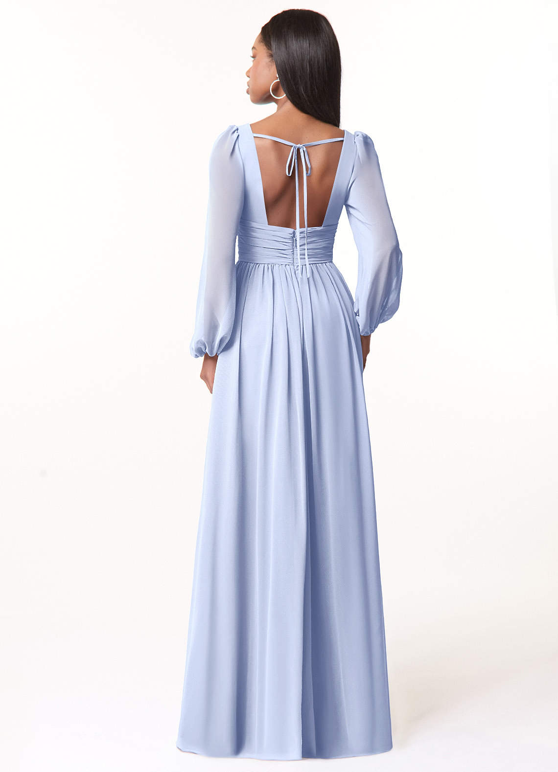 Norah A-Line V-Neck Chiffon Bridesmaid Dress in Ice