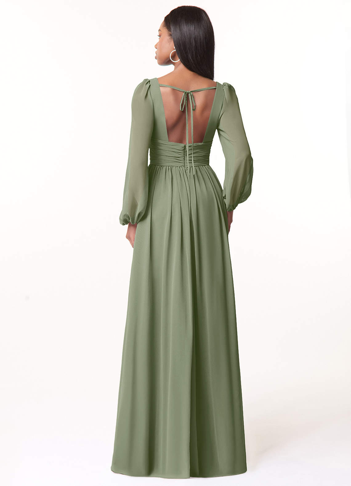 Norah A-Line V-Neck Chiffon Bridesmaid Dress in Pistachio