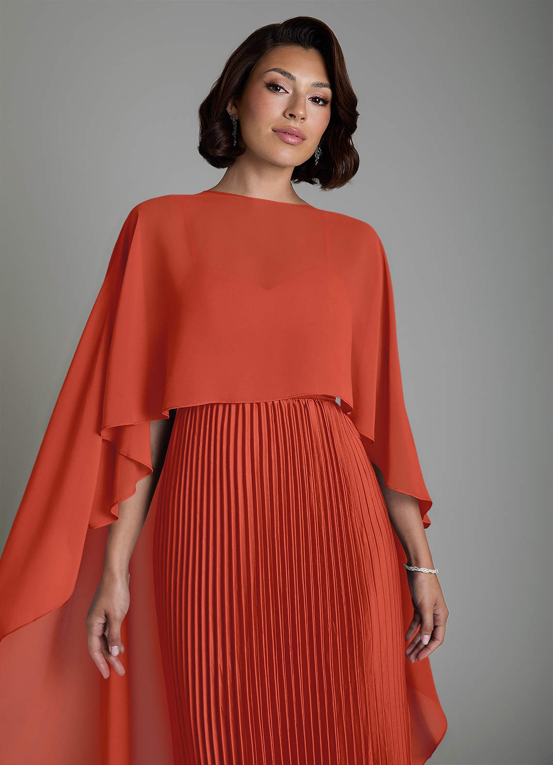 Micah A-Line Sweetheart Stretch Satin and Chiffon Bridesmaid Dress in Rust
