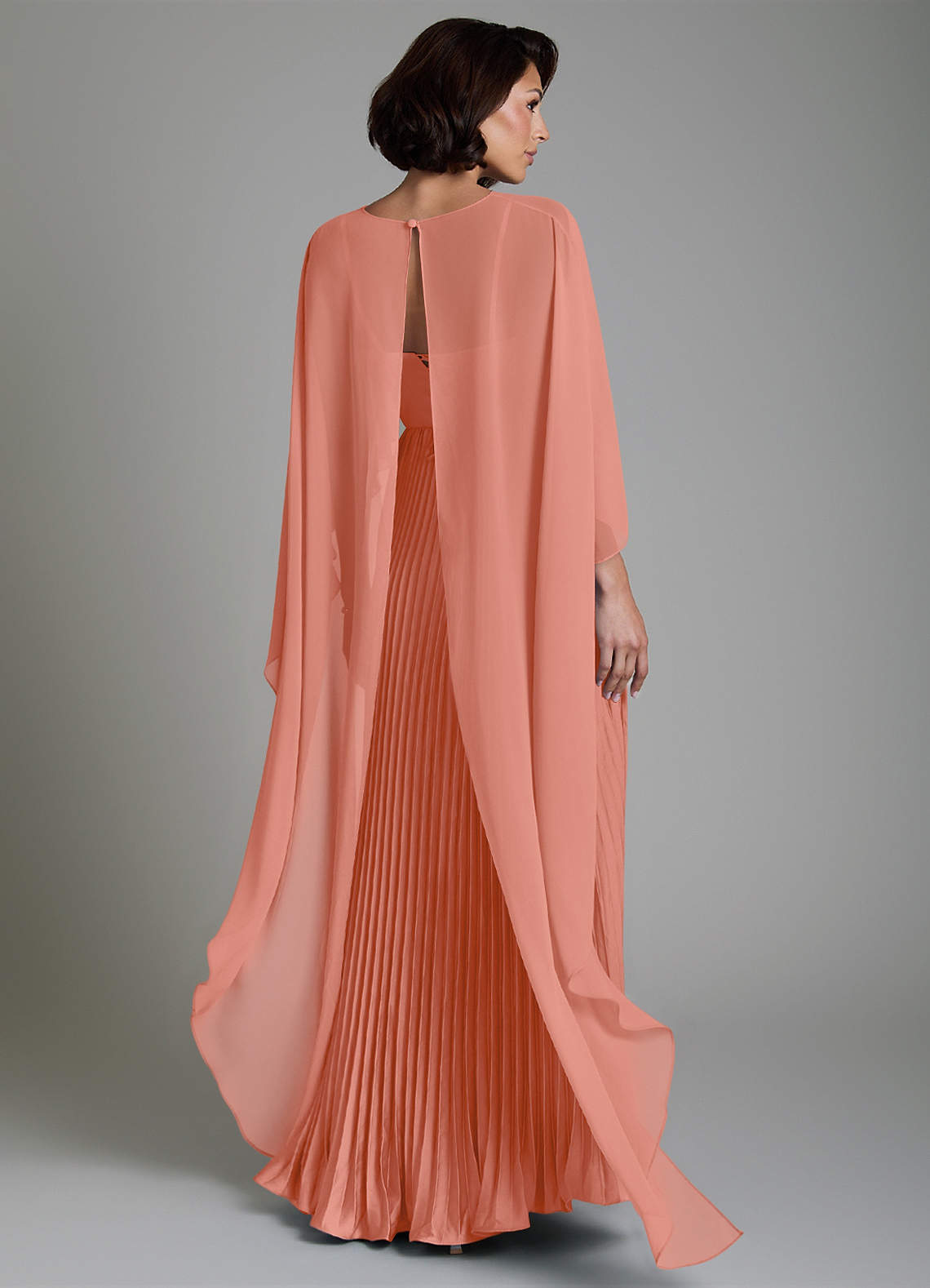 Micah A-Line Sweetheart Stretch Satin and Chiffon Bridesmaid Dress in Salmon Pink