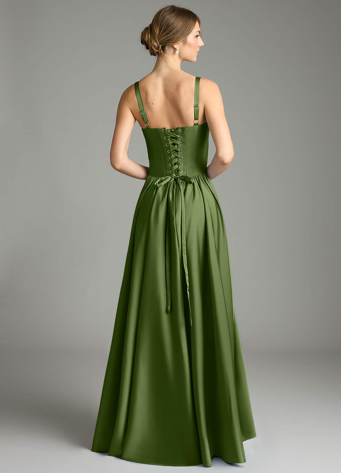 Evadina A-Line Sweetheart Stretch Satin Bridesmaid Dress in Juniper