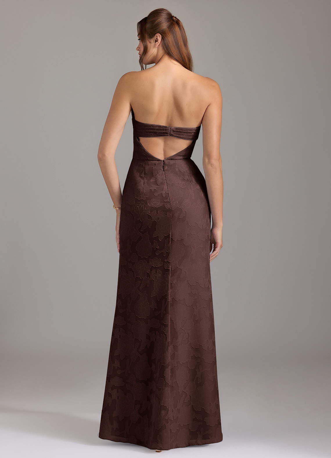 Leonis Sheath Strapless Floral Burnout Bridesmaid Dress