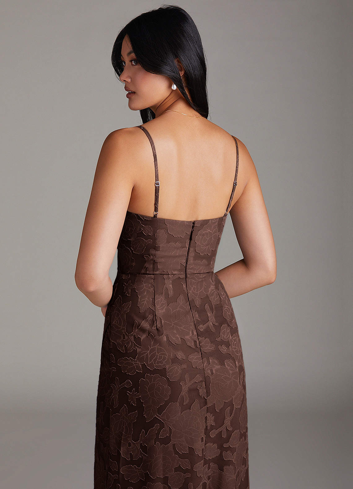 Maci Sheath V-Neck Floral Burnout Bridesmaid Dress