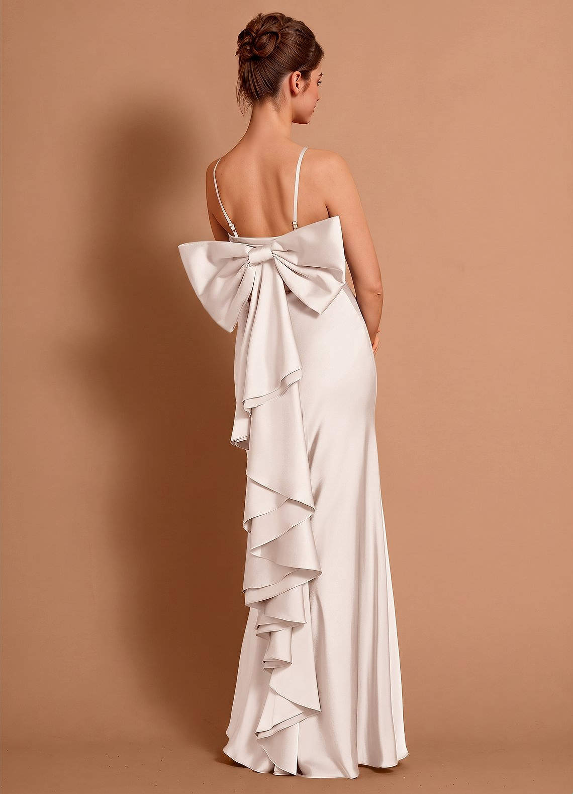Aveline Mermaid Strapless Stretch Satin Evening Dress in Cream