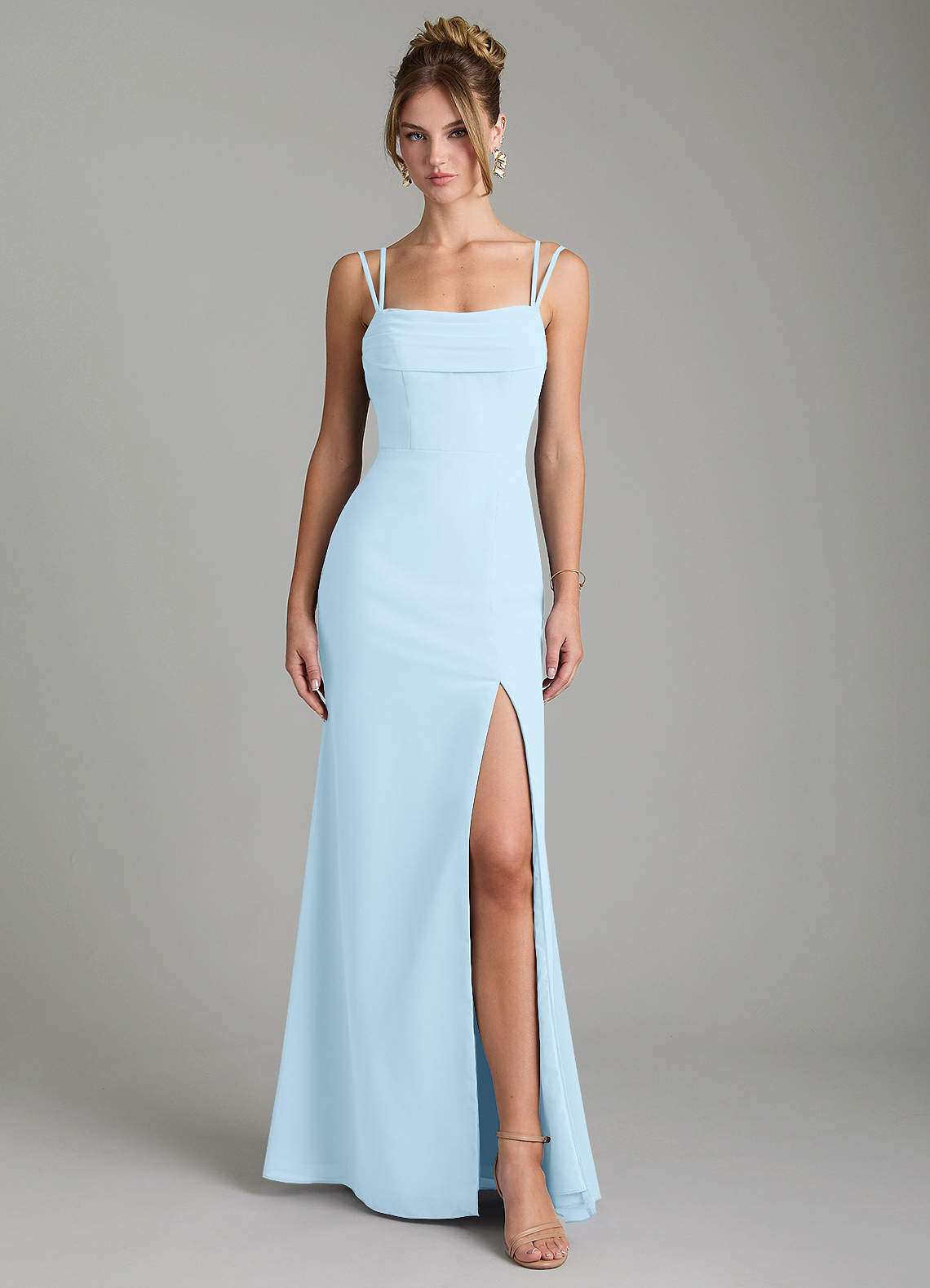 Egypt Sheath Sweetheart Chiffon Bridesmaid Dress in Sky Blue