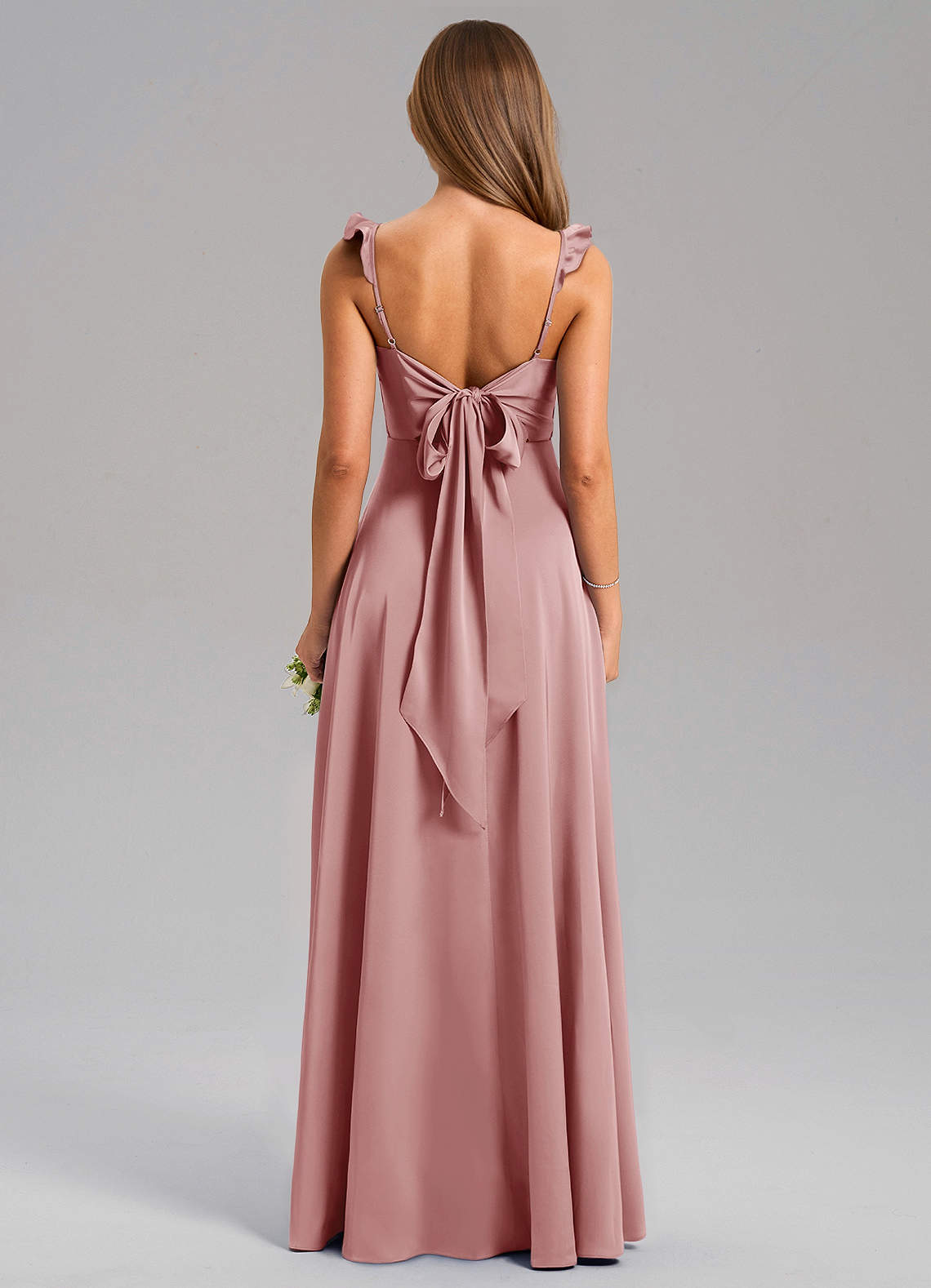 Everett A-Line V-Neck Chiffon Bridesmaid Dress in dusty rose